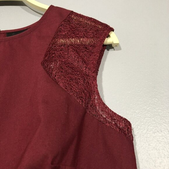 Worthington Blouse Women Size S Red Peplum Ruffle Pleat Short Sleeve Workwear - Picture 6 of 10